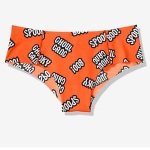 🎃 Halloween Panty VS PINK XS No-Show CHEEKSTER BOO SPOOKY GHOUL GANG NWT 👻💀🎃